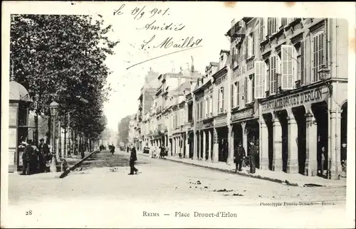 Ak Reims Marne, Place Drouet d'Erlon
