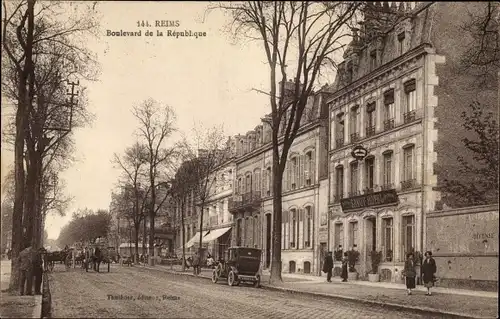 Ak Reims Marne, Boulevard de la Republique