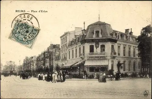 Ak Reims Marne, Place d'Erlon