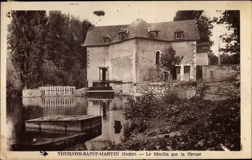 Ak Tournon Saint Martin Indre, Le Moulin sur la Creuse