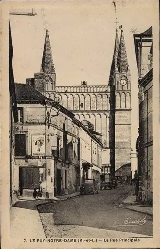 Ak Le Puy Notre Dame Maine et Loire, La Rue Principale