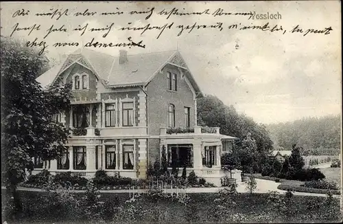 Ak Vossloch Bokholt Hanredder in Schleswig Holstein, Blick auf eine Villa