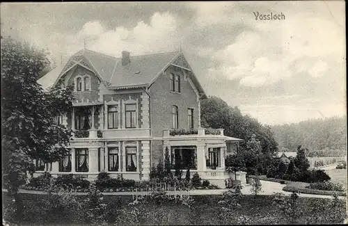 Ak Vossloch Bokholt Hanredder in Schleswig Holstein, Blick auf eine Villa