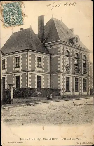 Ak Neuvy le Roi Indre et Loire, Hotel de Ville