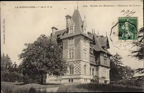 Ak Flers Orne, Vallee du Noirerau, Chateau de Cahan