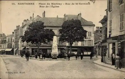 Ak Nanterre Hauts de Seine, Place du Martray, Rue de Saint Germain, Rue de l'Eglise