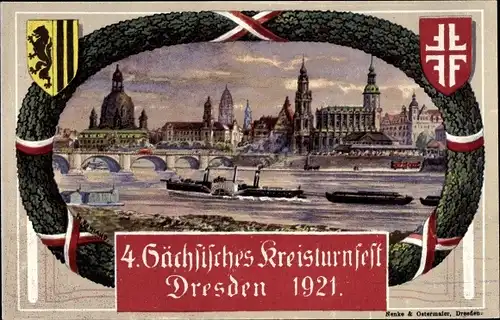 Künstler Ak Dresden, 4. Sächsisches Kreisturnfest 1921