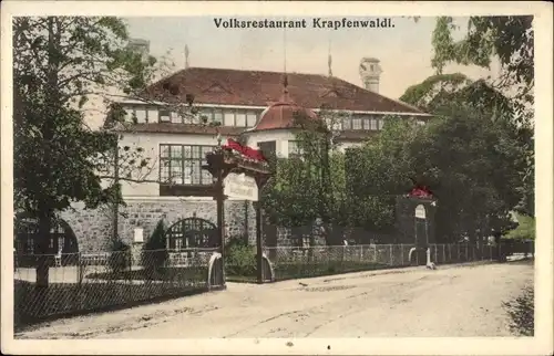 Ak Wien 19. Döbling Österreich, Volksrestaurant Krapfenwaldl, Eingang, BKWI 32