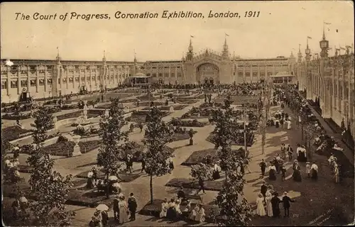 Ak London City England, The court of Progress, Coronation Exhibition 1911