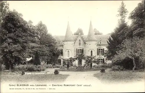 Ak Blaignan Gironde, Château Romefort