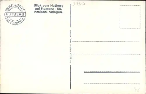 Ak Kamenz Sachsen, Panorama vom Hutberg, Azaleen Anlagen