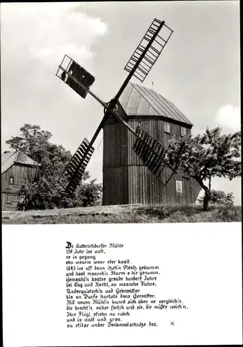 Ak Kottmarsdorf Löbau Sachsen, Windmühle, Gedicht
