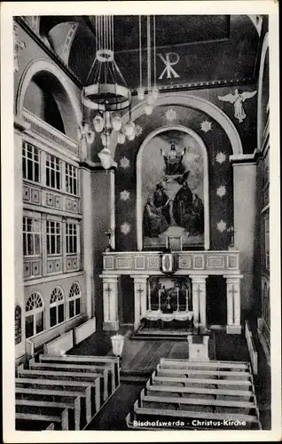 Ak Bischofswerda in Sachsen, Christuskirche, Innenansicht