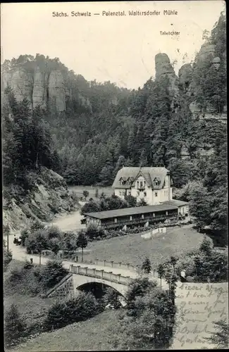 Ak Porschdorf Osterzgebirge, Waltersdorfer Mühle