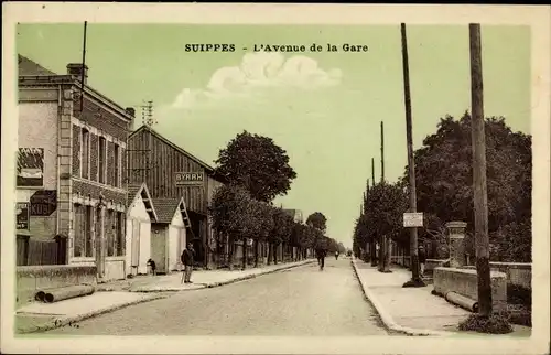 Ak Suippes Marne, L'Avenue de la Gare