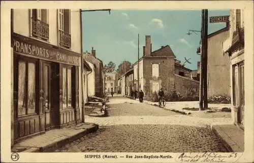 Ak Suippes Marne, Rue Jean Baptiste Martin