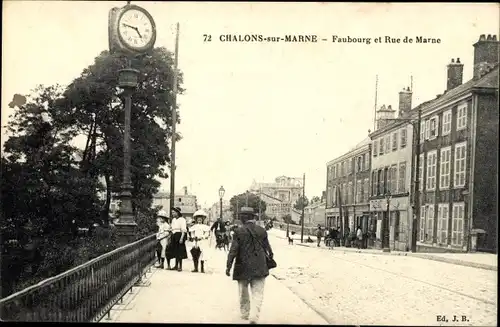 Ak Chalons sur Marne, Faubourg et Rue de Marne