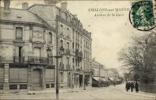 Ak Chalons sur Marne, Avenue de la Gare