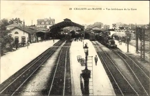 Ak Chalons sur Marne, Vue interieur de la Gare