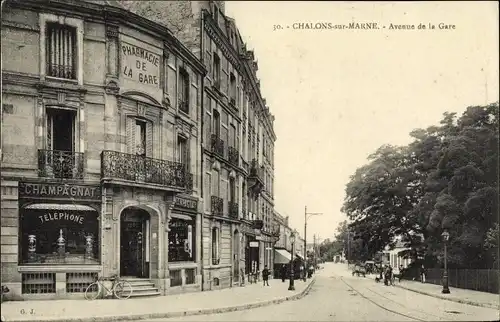 Ak Chalons sur Marne, Avenue de la Gare