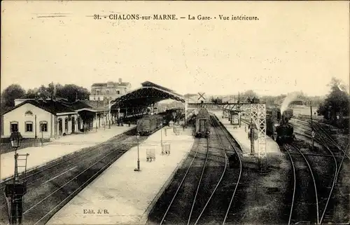 Ak Chalons sur Marne, Vue interieure de la Gare