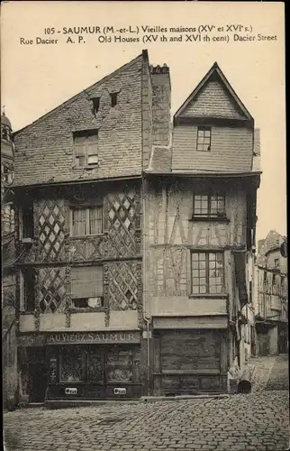 Ak Saumur Maine et Loire, Vieilles maisons, Rue Dacier