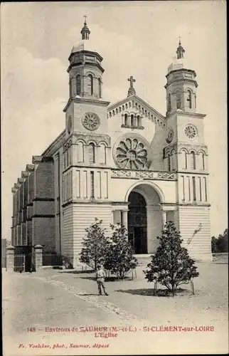 Ak Saint Clément sur Loire Maine-et-Loire, L'Eglise