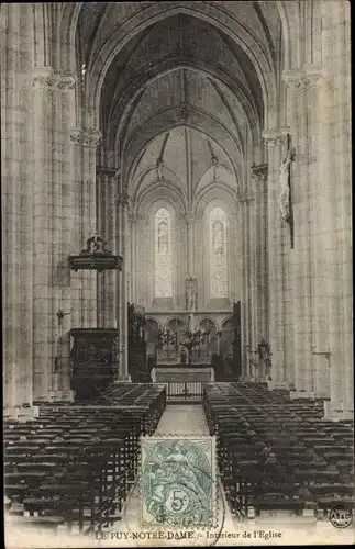 Ak Le Puy Notre Dame Maine et Loire, Interieur de l'Eglie