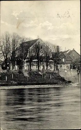 Ak Nienburg an der Weser, Wasserpartie, Hotel Weser