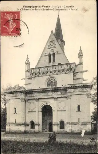 Ak Champigny sur Veude Indre et Loire, Chapelle du Chateau des duc de Bourbon Montpensier