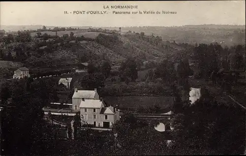 Ak Pont d Ouilly Calvados, Panorama sur la Vallee du Noireau