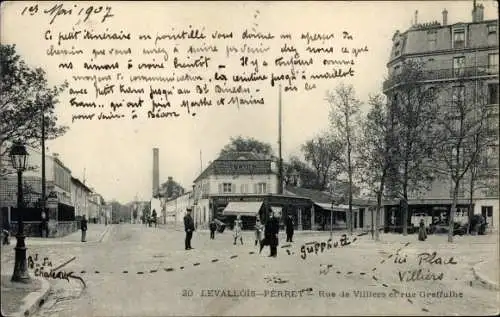 Ak Levallois Perret Hauts de Seine, Rue de Villiers et rue Greffulhe