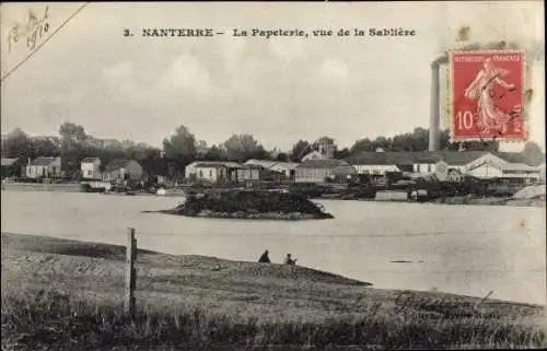 Ak Nanterre Rueil Hauts de Seine, La Papeterie, vue de la Sabliere