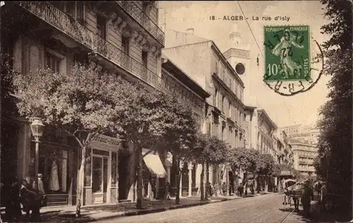 Ak Algier Alger Algerien, La rue d'Isly