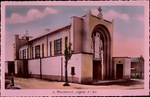 Ak Molinghem Isbergues Pas de Calais, L'Eglise St Eloi