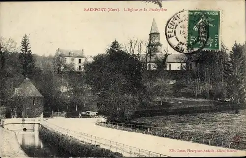 Ak Radepont Eure, L'Eglise et la Presbytere