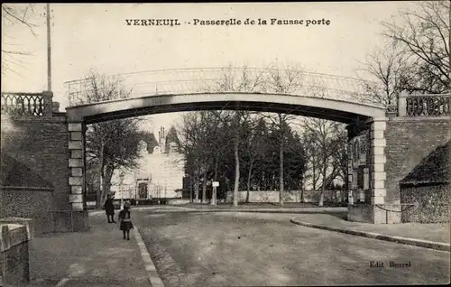 Ak Verneuil Eure, Passerelle de la Fausse porte