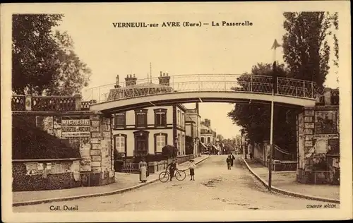 Ak Verneuil sur Avre Eure, La Passerelle