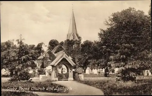 Ak Stoke Newington Greater London, Poges Church and Lychgate