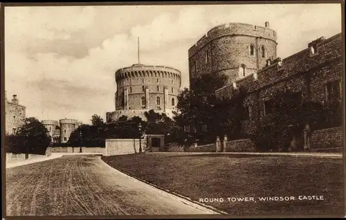 Ak Windsor Berkshire England, Windsor Castle, Round Tower