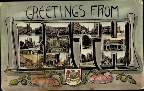 Buchstaben Ak Bath Somerset, Souvenir