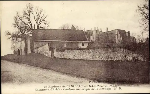 Ak Cadillac sur Garonne Gironde, Château