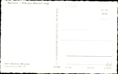 Ak Meerane in Sachsen, Blick vom Moeschler Weg