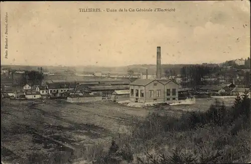 Ak Tillières Eure, Usine de la Cie Generale d'Electricite