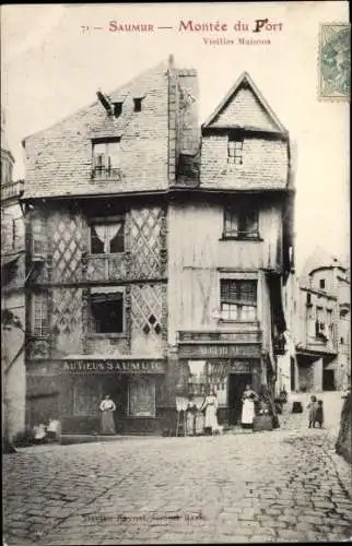 Ak Saumur Maine et Loire, Montee du Fort, Vieilles Maisons