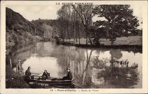 Ak Pont d Ouilly Calvados, Bords de l'Orne