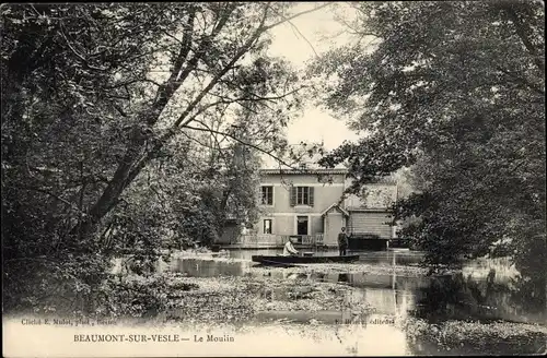 Ak Beaumont sur Vesle Marne, Le Moulin
