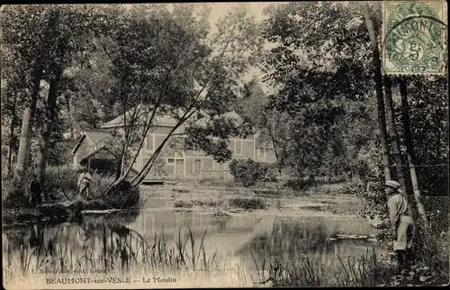 Ak Beaumont sur Vesle Marne, Le Moulin
