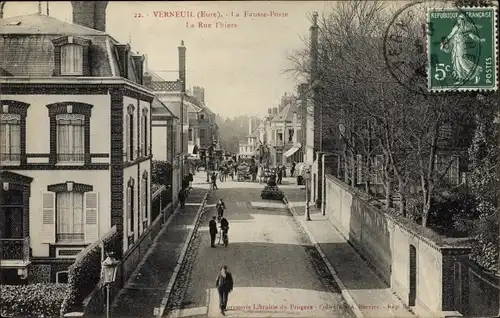 Ak Verneuil Eure, La Rue Thiers