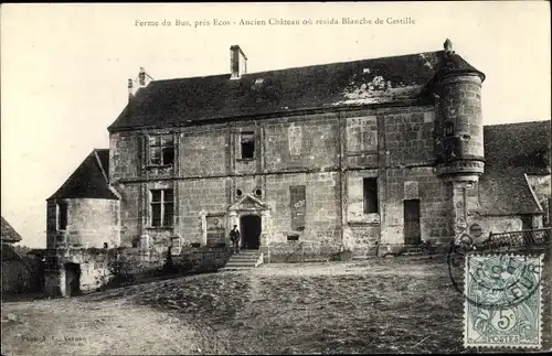 Ak Ecos Eure, Ancien Chateau ou resida Blanche de Castille